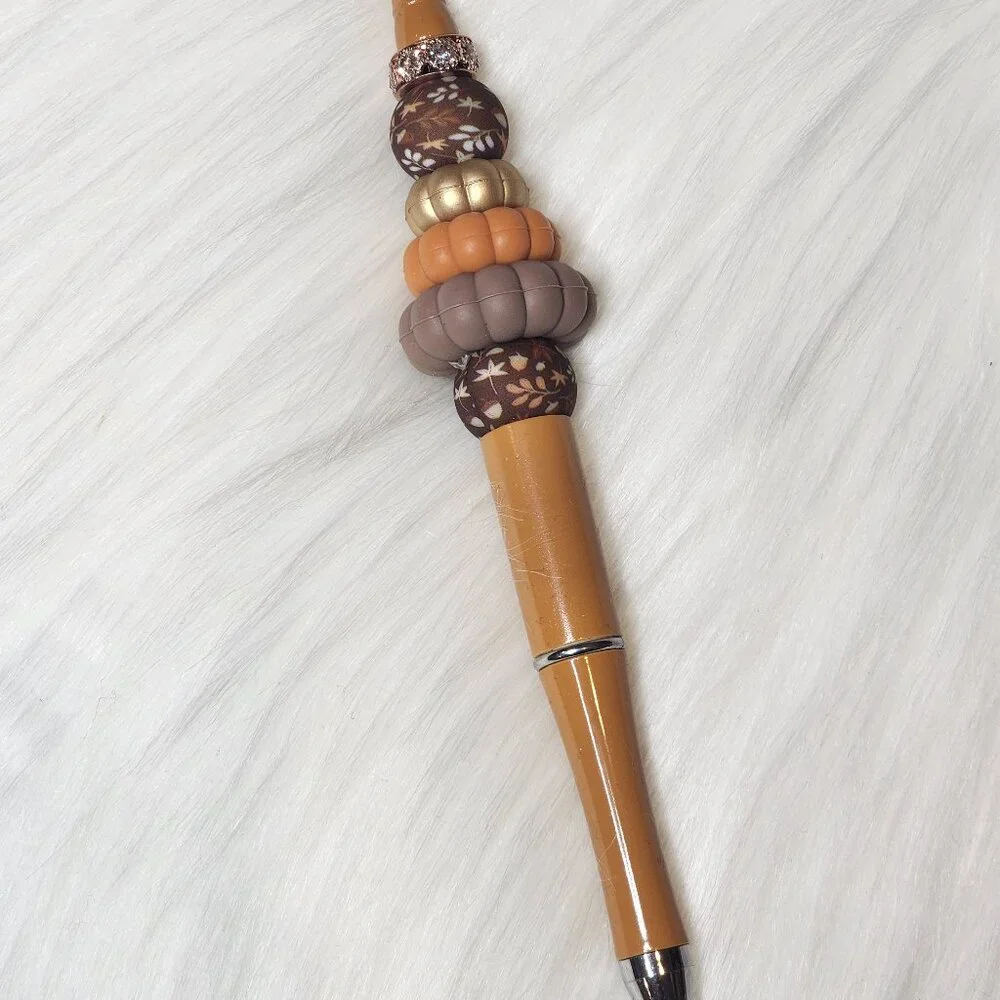 Stackable Pumpkins Beaded Ink Pen - Picture 1 of 1